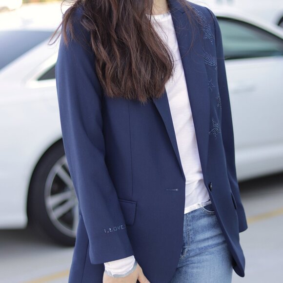 NWT - Zadig & Voltaire Viva Bis Strass Jacket NAVY 😍 - Picture 6 of 14